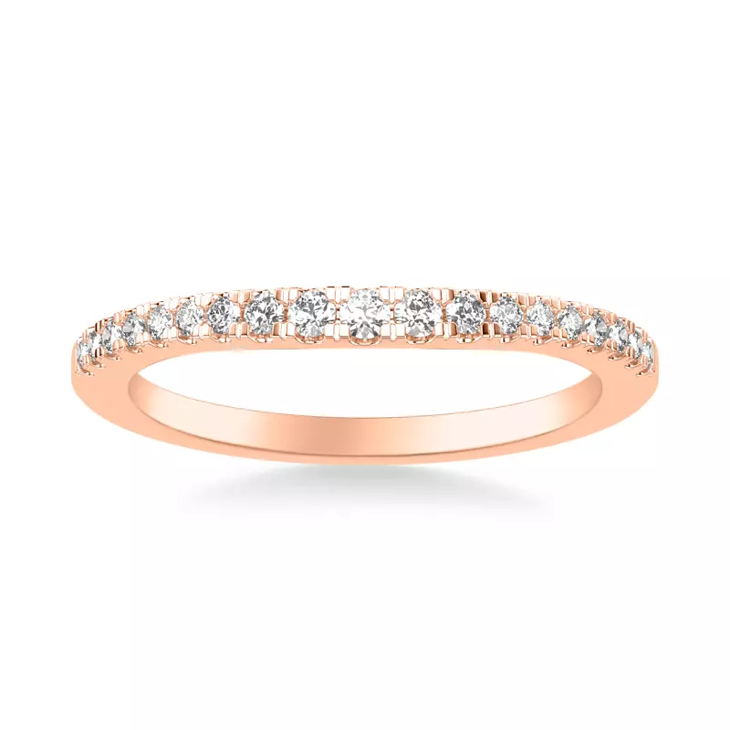 14K Rose Gold Elina Pave Contoured Band