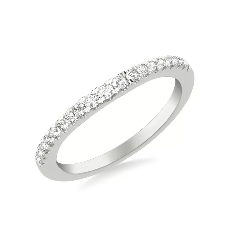 14K White Gold Elina Pave Contoured Band