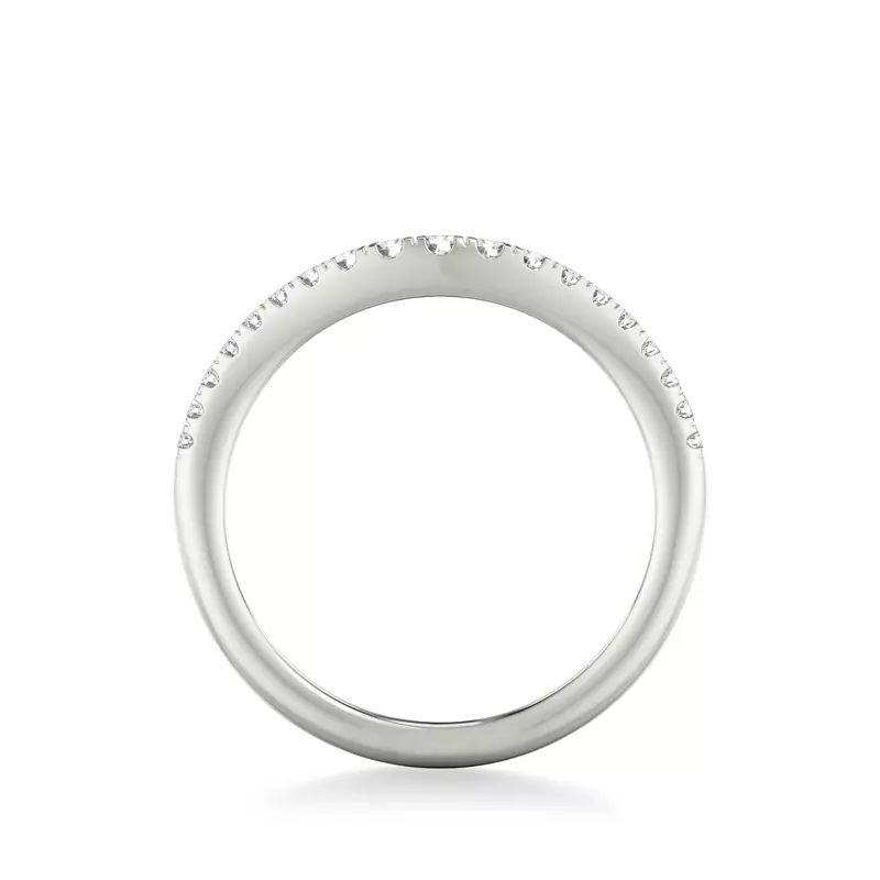 14K White Gold Elina Pave Contoured Band