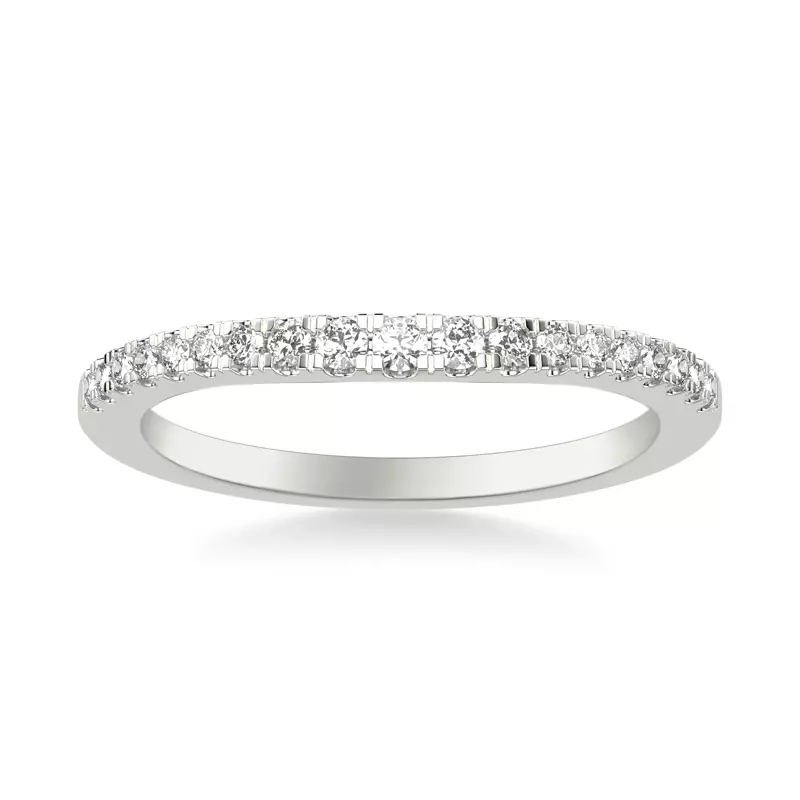 14K White Gold Elina Pave Contoured Band