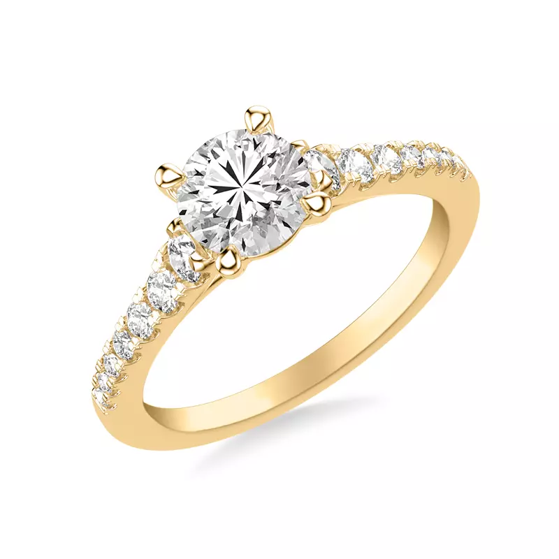 18K Yellow Gold Elina Classic Diamond Engagement Ring