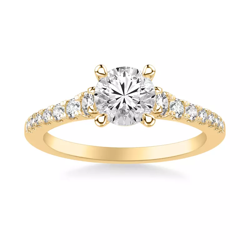 18K Yellow Gold Elina Classic Diamond Engagement Ring