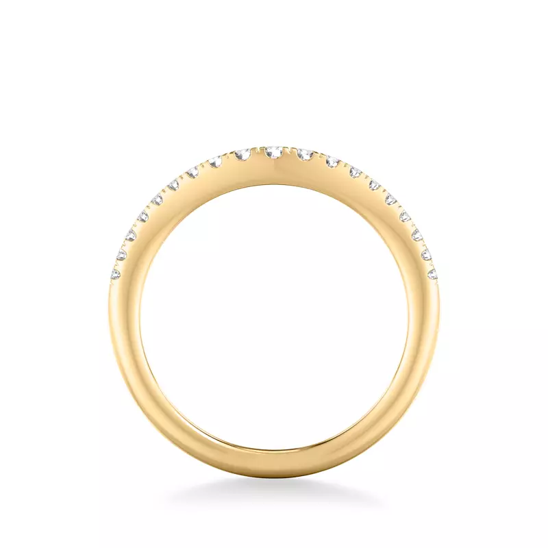18K Yellow Gold Elina Pave Contoured Band