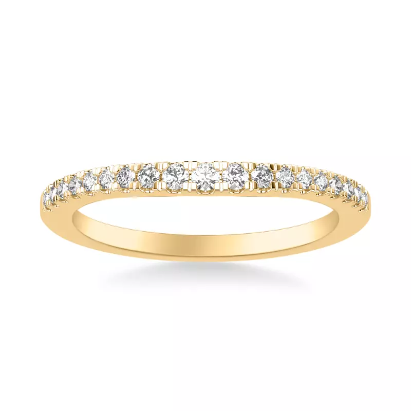 18K Yellow Gold Elina Pave Contoured Band