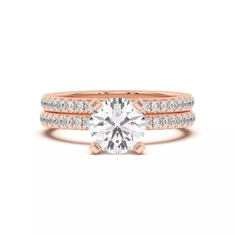 14K Rose Gold Hope Classic Pavé Matching Wedding Band