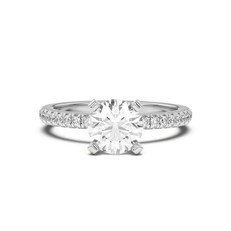 14K White Gold Hope Classic Pavé Engagement Ring