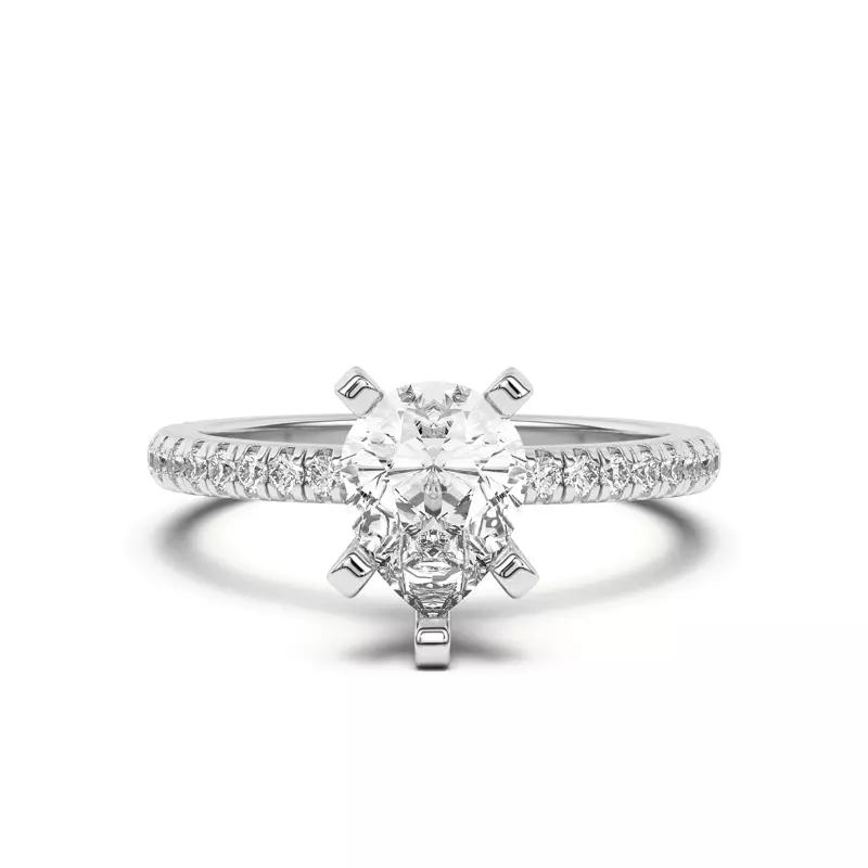 14K White Gold Hope Classic Pavé Engagement Ring