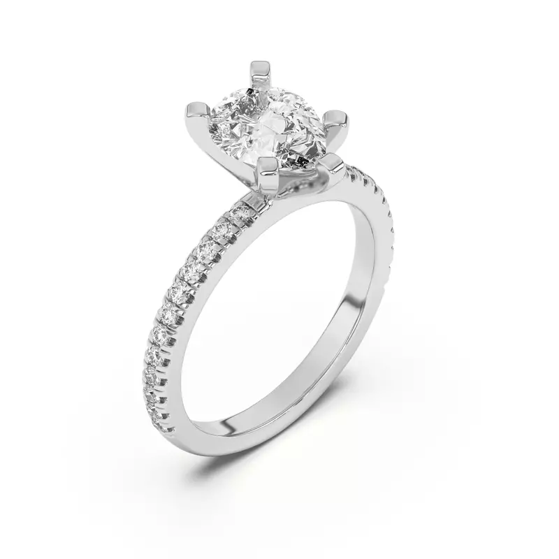 14K White Gold Hope Classic Pavé Engagement Ring