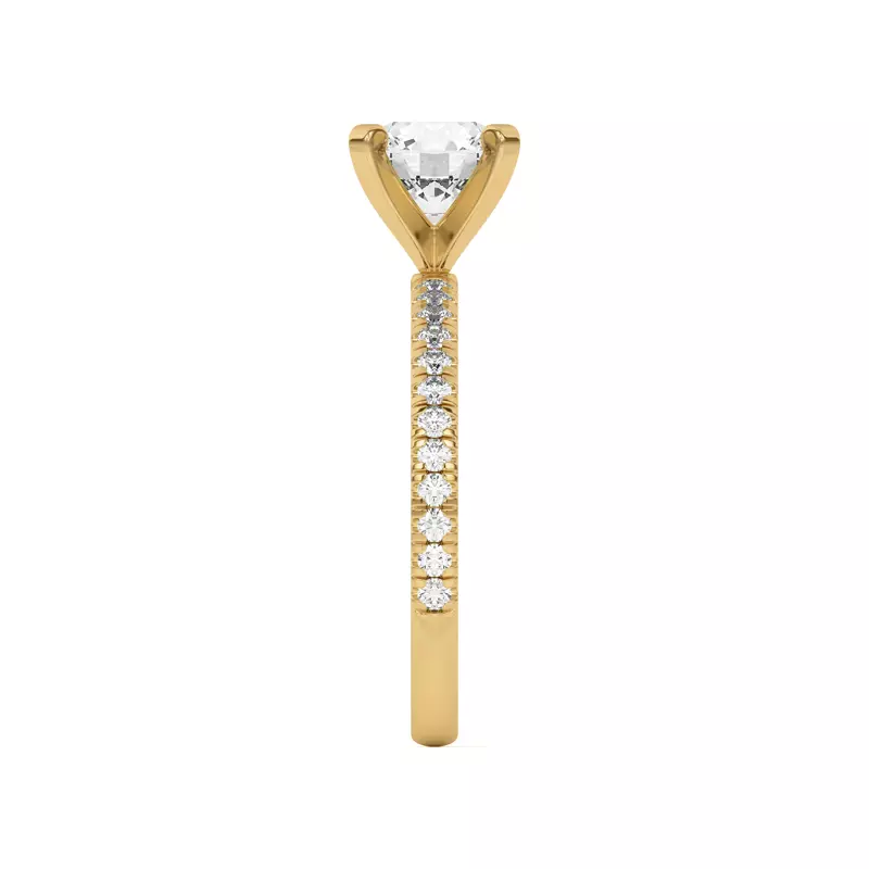 14K Yellow Gold Hope Classic Pavé Engagement Ring