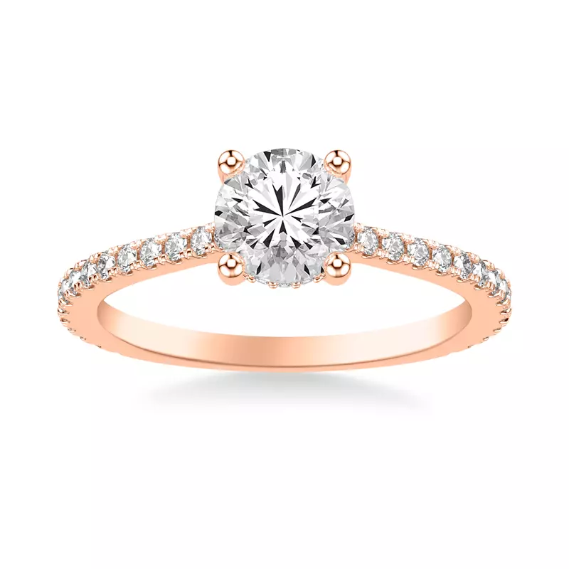 14K Rose Gold Caroline Classic Diamond Engagement Ring