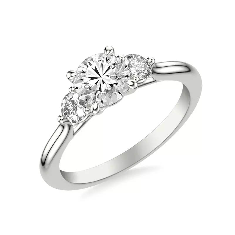 18K White Gold Dianne Trellis 3-Stone Engagement Ring