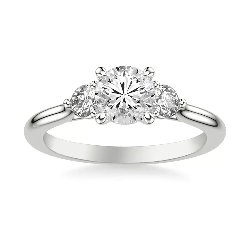 18K White Gold Dianne Trellis 3-Stone Engagement Ring