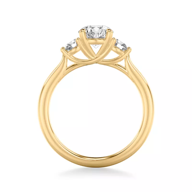 18K Yellow Gold Dianne Trellis 3-Stone Engagement Ring