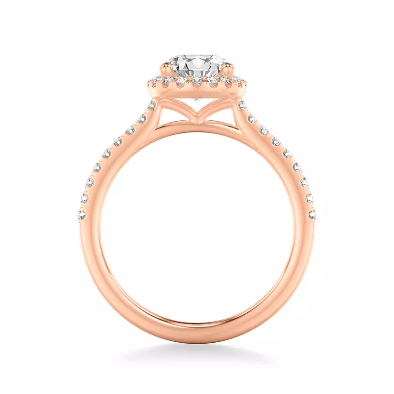 14K Rose Gold Tasha Diamond Halo Engagement Ring