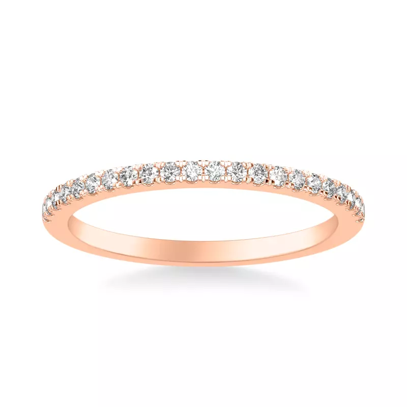 14K Rose Gold Tasha Pavé Diamond Wedding Band