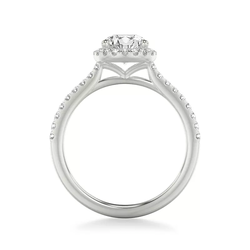 14K White Gold Tasha Diamond Halo Engagement Ring