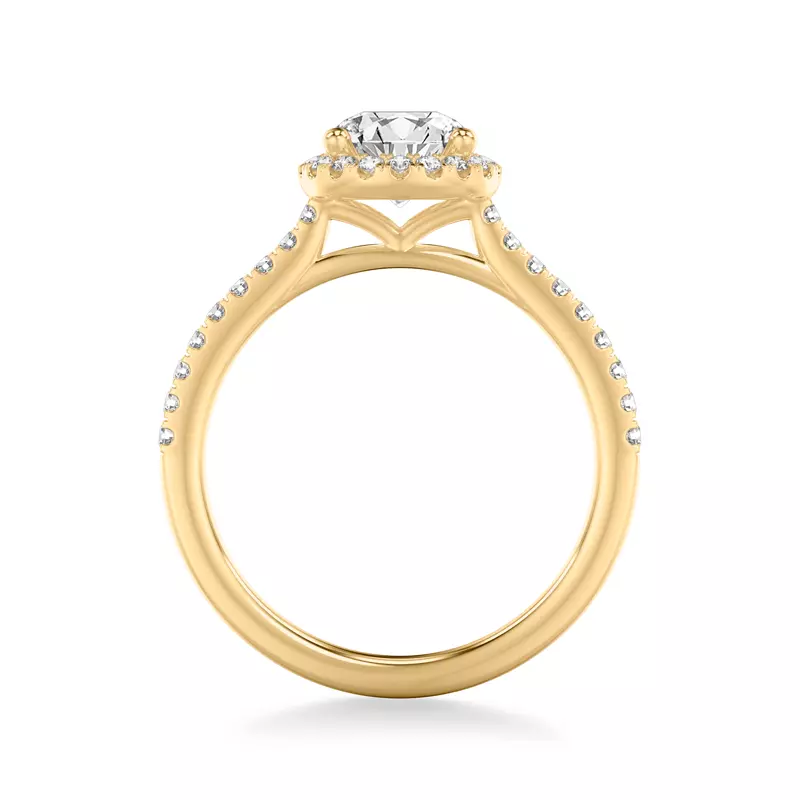 14K Yellow Gold Tasha Diamond Halo Engagement Ring