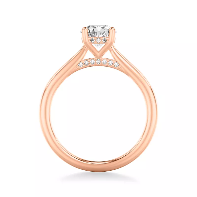 14K Rose Gold Kate Hidden Halo Diamond Engagement Ring