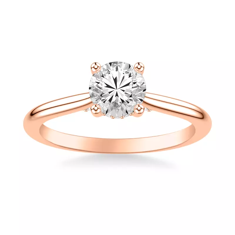 14K Rose Gold Kate Hidden Halo Diamond Engagement Ring