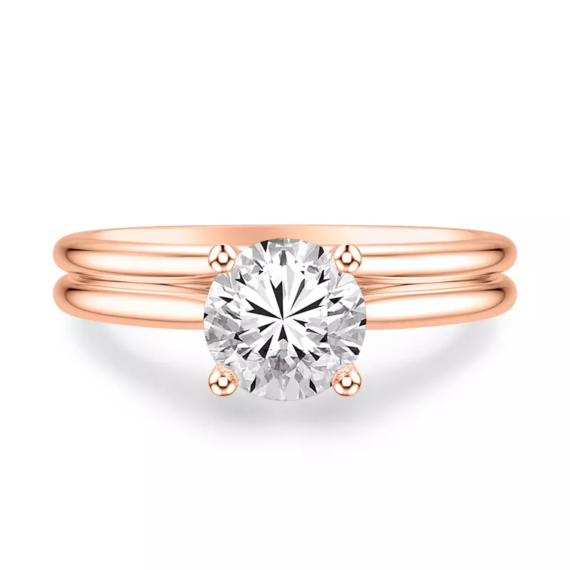 14K Rose Gold Kate Polished Compatible Wedding Band