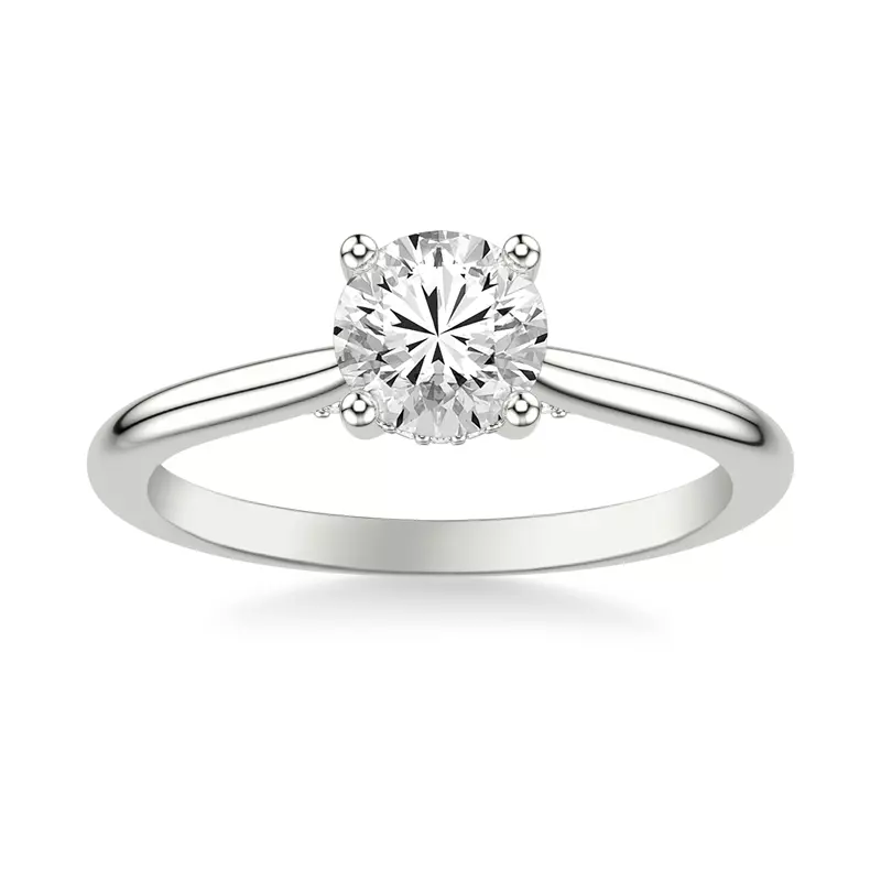 14K White Gold Kate Hidden Halo Diamond Engagement Ring