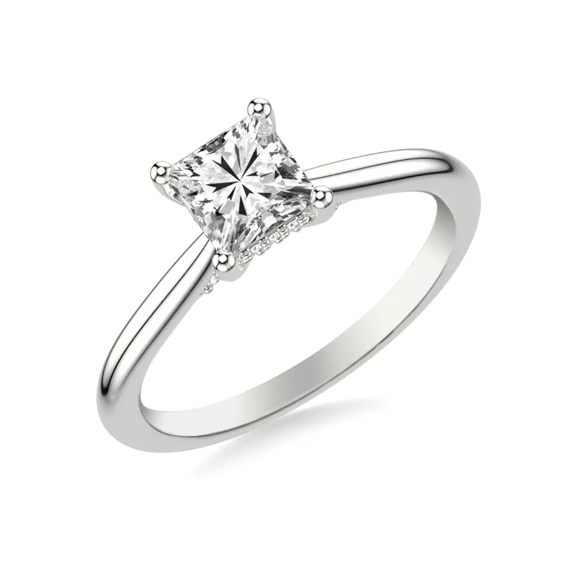14K White Gold Kate Hidden Halo Diamond Engagement Ring