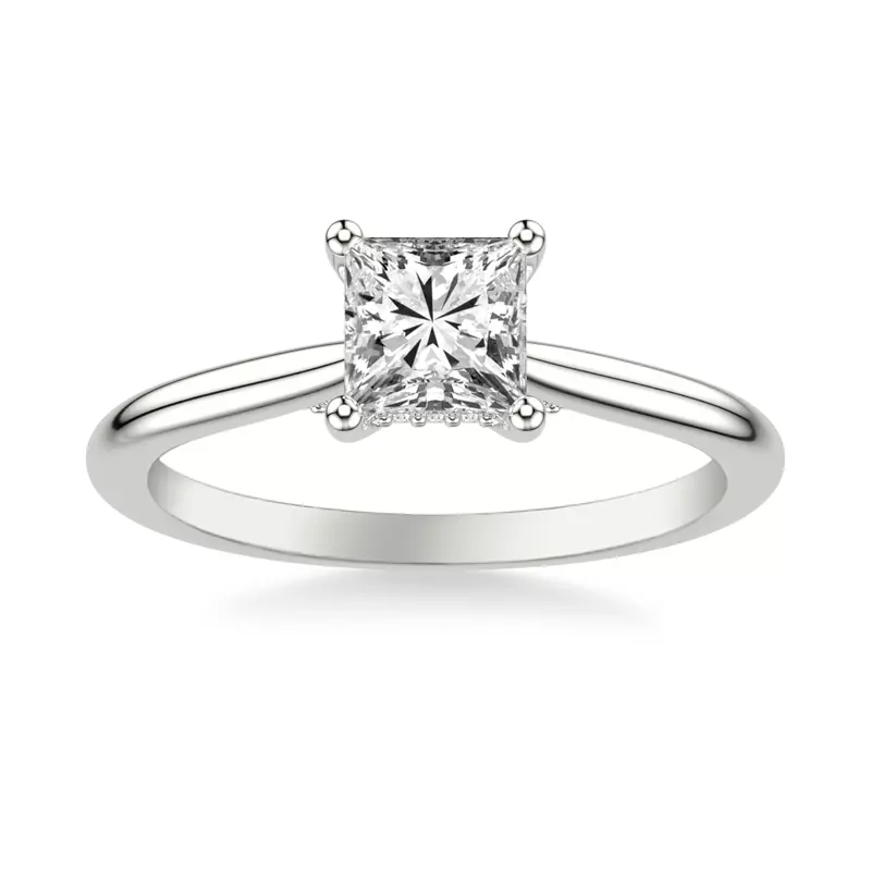 14K White Gold Kate Hidden Halo Diamond Engagement Ring