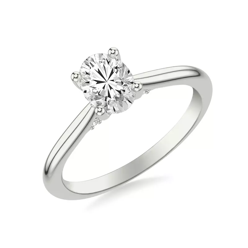 14K White Gold Kate Hidden Halo Diamond Engagement Ring
