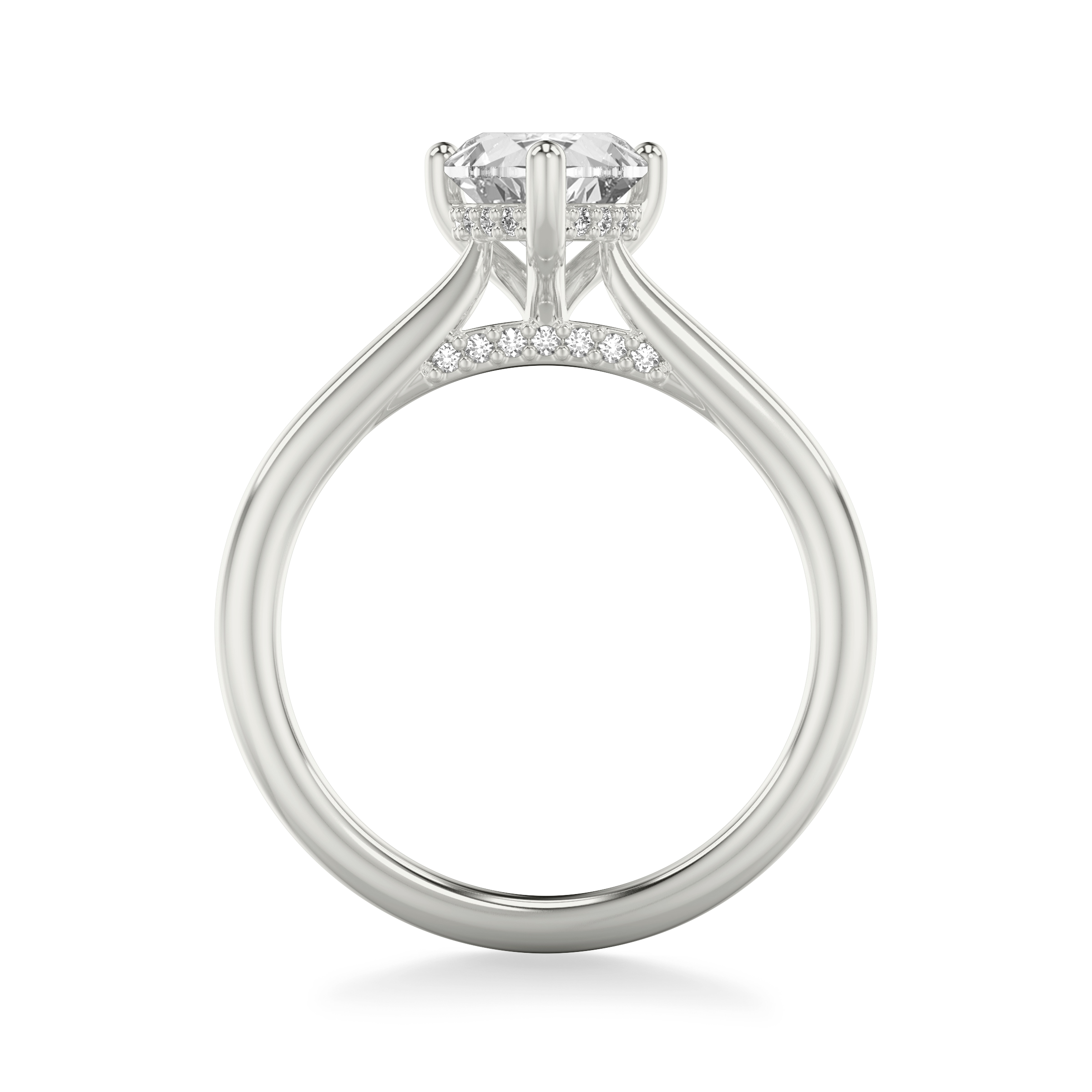 14K White Gold Kate Hidden Halo Diamond Engagement Ring