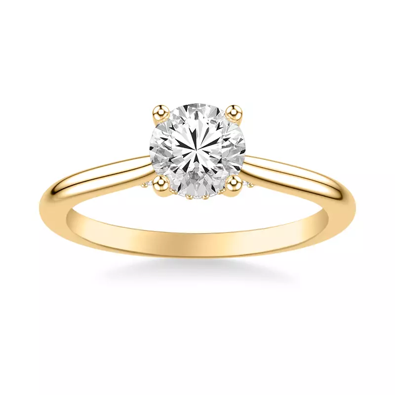 14K Yellow Gold Kate Hidden Halo Diamond Engagement Ring