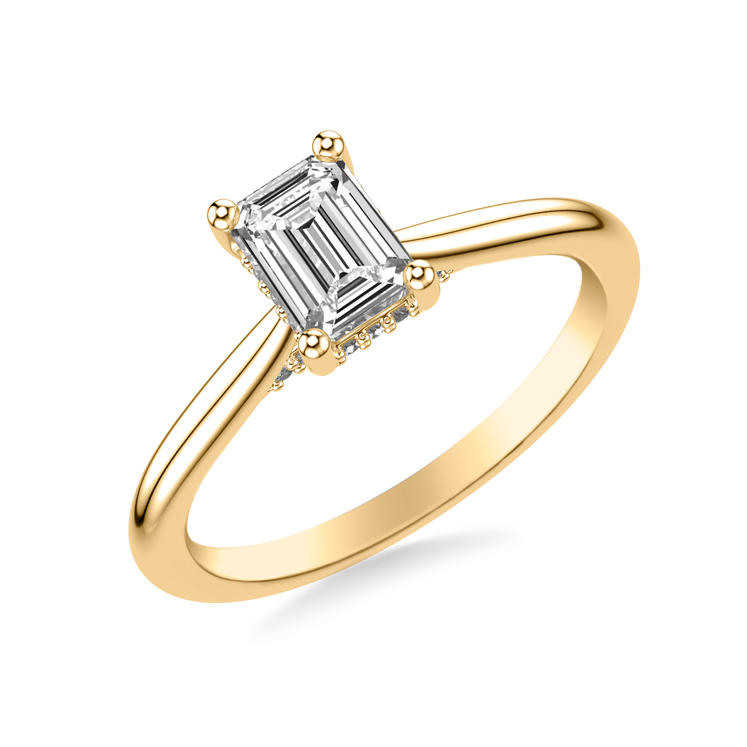 Kate Hidden Halo Diamond Engagement Ring - 14K Yellow Gold