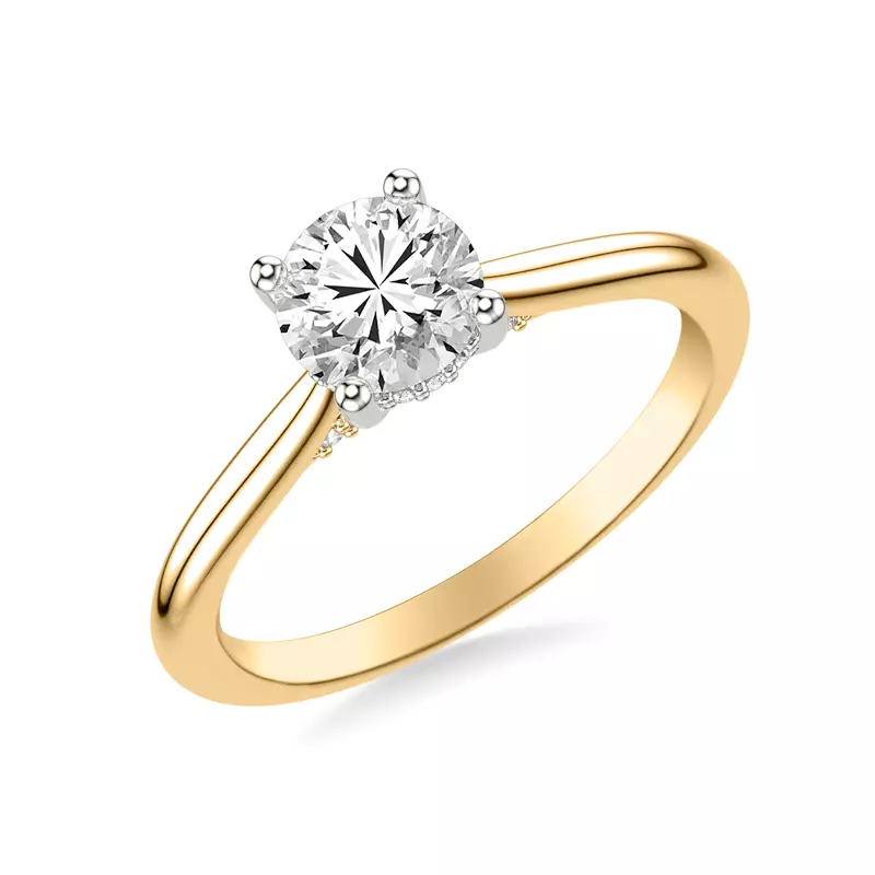 Yellow Gold 14k & White Gold 14k Kate Two-Tone Hidden Halo