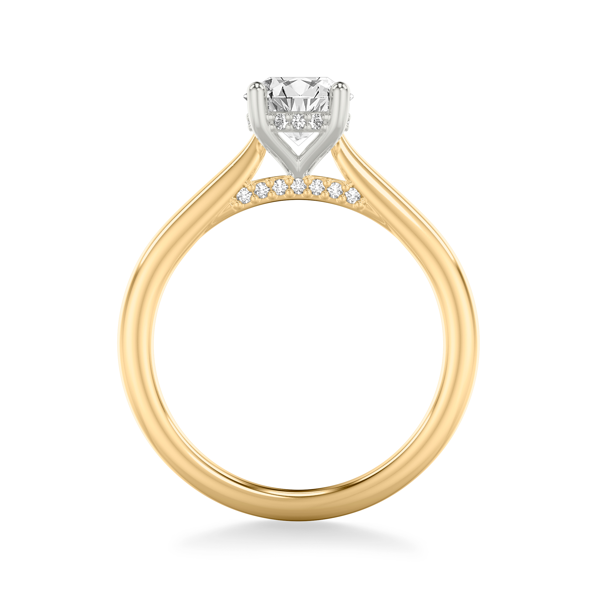 Yellow Gold 14k & White Gold 14k Kate Two-Tone Hidden Halo
