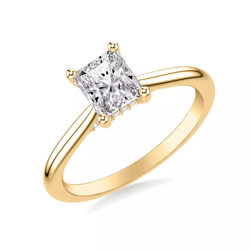 18K Yellow Gold Kate Hidden Halo Diamond Engagement Ring