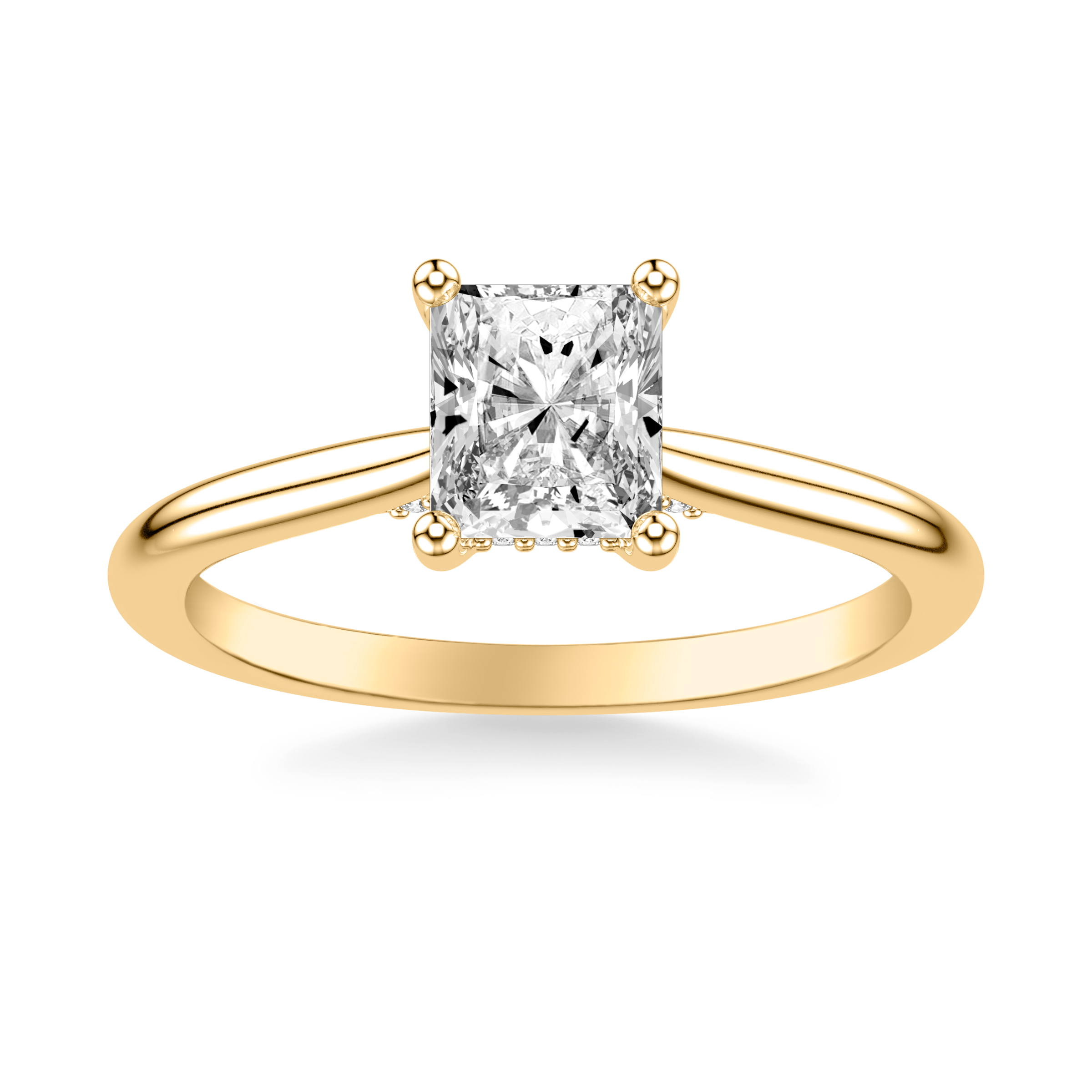 18K Yellow Gold Kate Hidden Halo Diamond Engagement Ring