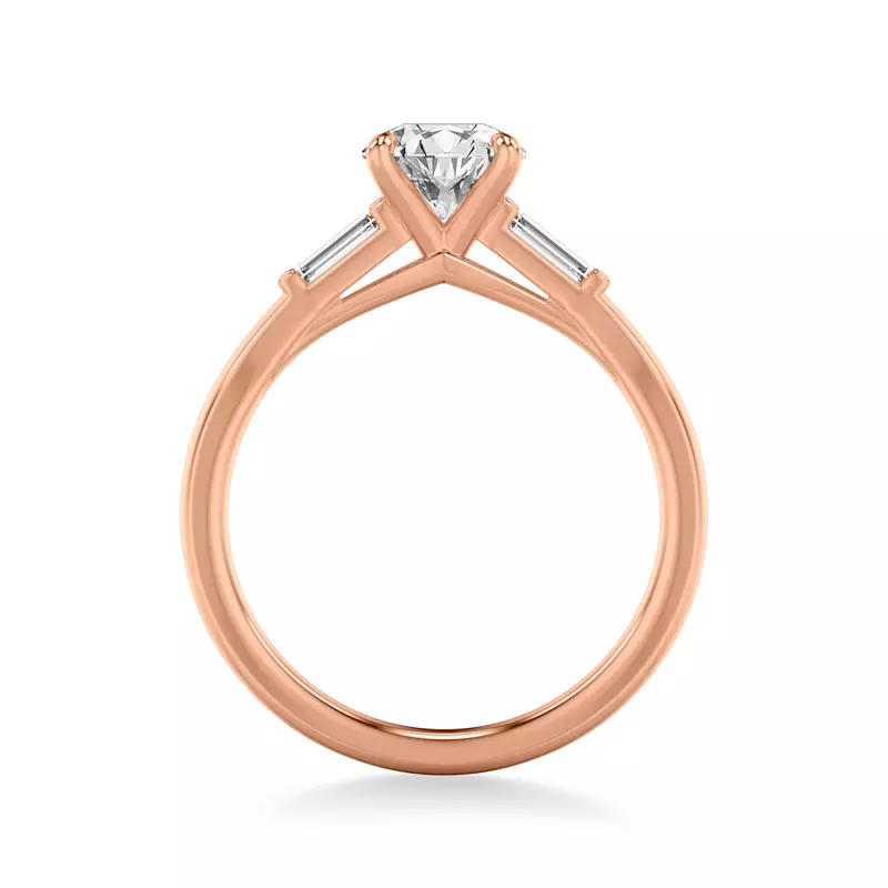 14K Rose Gold Luisa Classic 3-Stone Engagement Ring