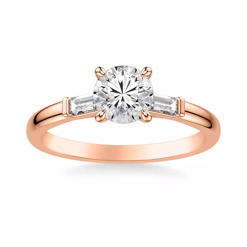 14K Rose Gold Luisa Classic 3-Stone Engagement Ring