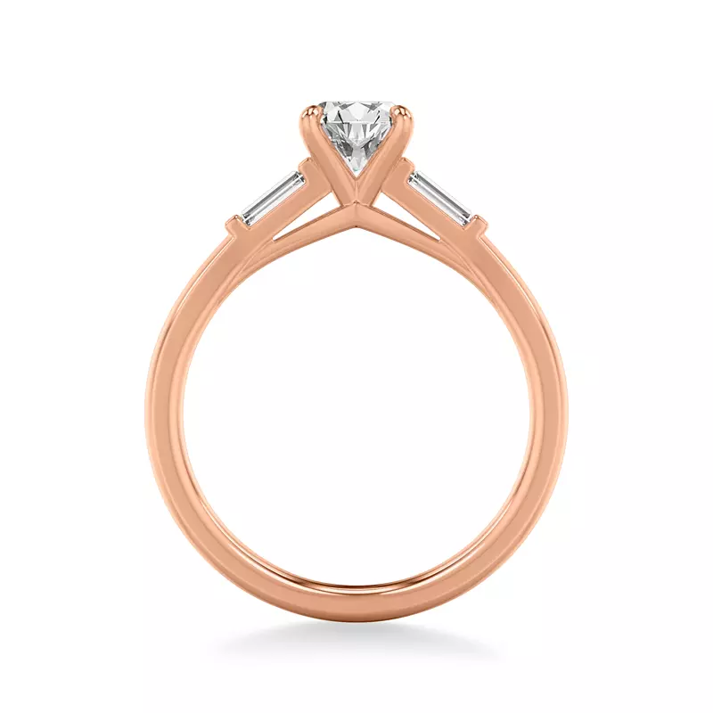 14K Rose Gold Luisa Classic 3-Stone Engagement Ring