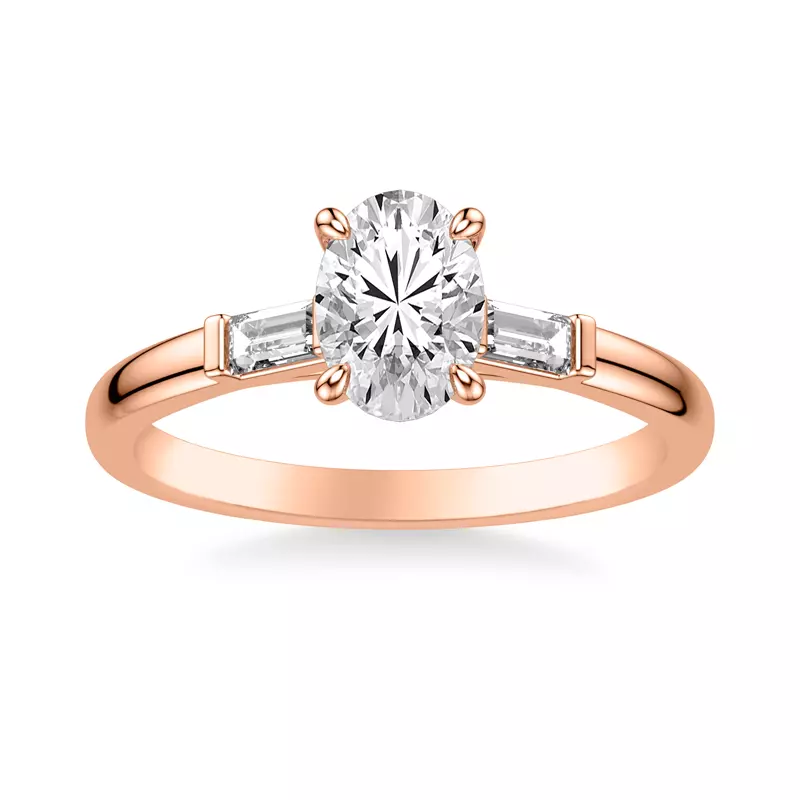 14K Rose Gold Luisa Classic 3-Stone Engagement Ring