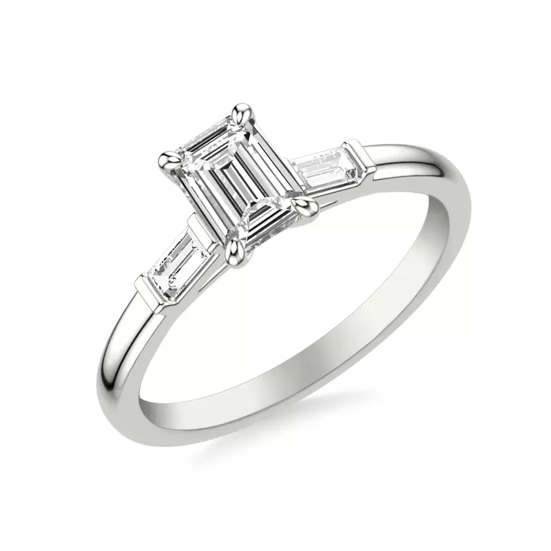 14K White Gold Luisa Classic 3-Stone Engagement Ring