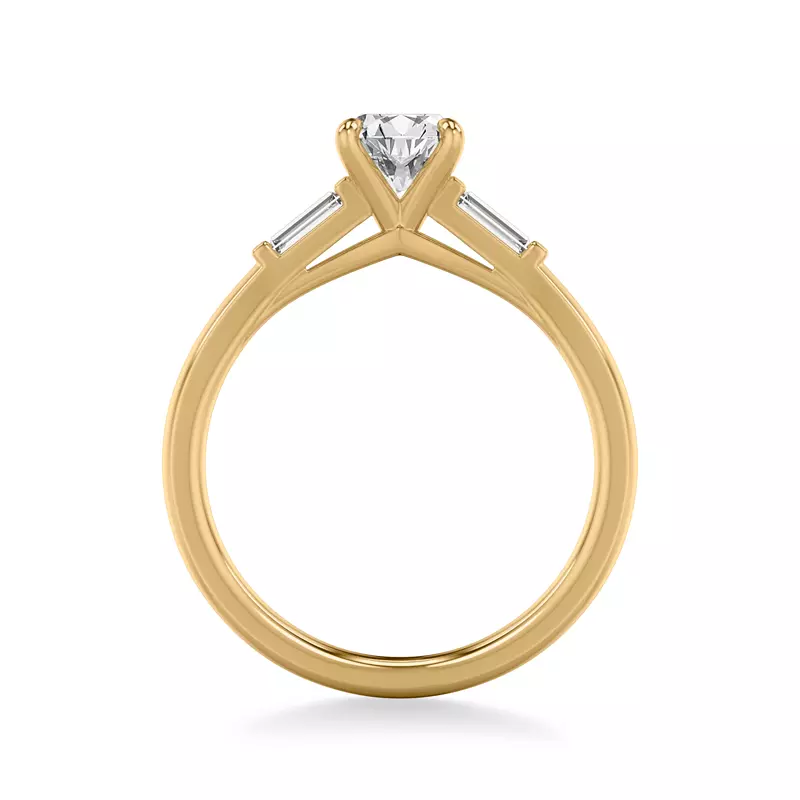 14K Yellow Gold Luisa Classic 3-Stone Engagement Ring