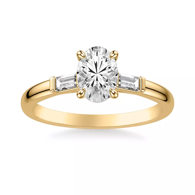 14K Yellow Gold Luisa Classic 3-Stone Engagement Ring