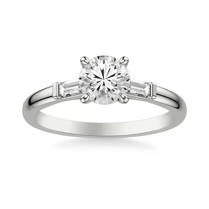 18K White Gold Luisa Classic 3-Stone Engagement Ring
