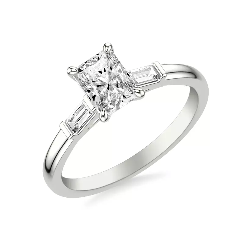18K White Gold Luisa Classic 3-Stone Engagement Ring