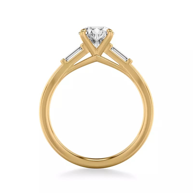 18K Yellow Gold Luisa Classic 3-Stone Engagement Ring