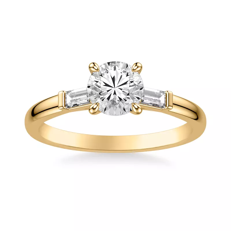 18K Yellow Gold Luisa Classic 3-Stone Engagement Ring
