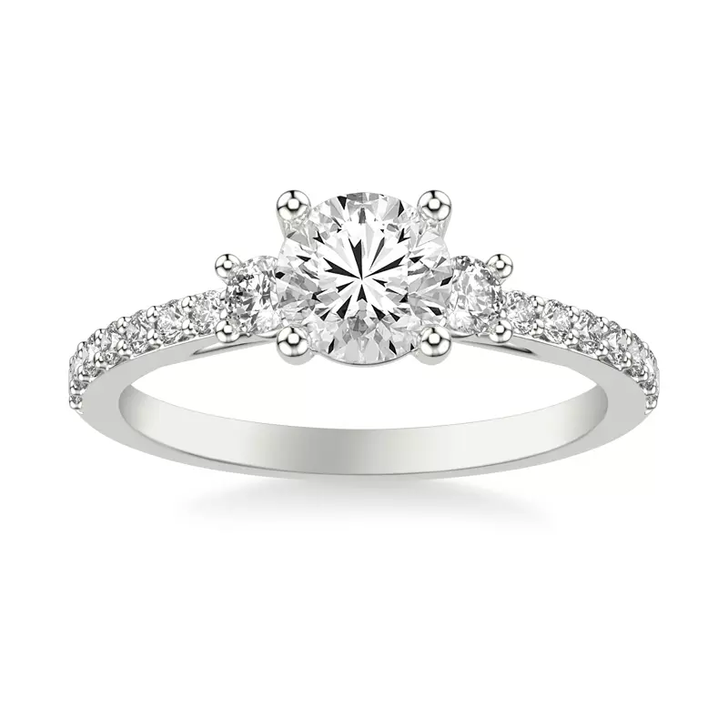 Platinum Renee Three Stone Engagement Ring 