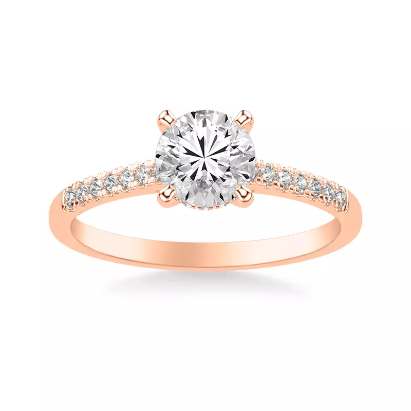 14K Rose Gold Daphne Hidden Halo Engagement Ring