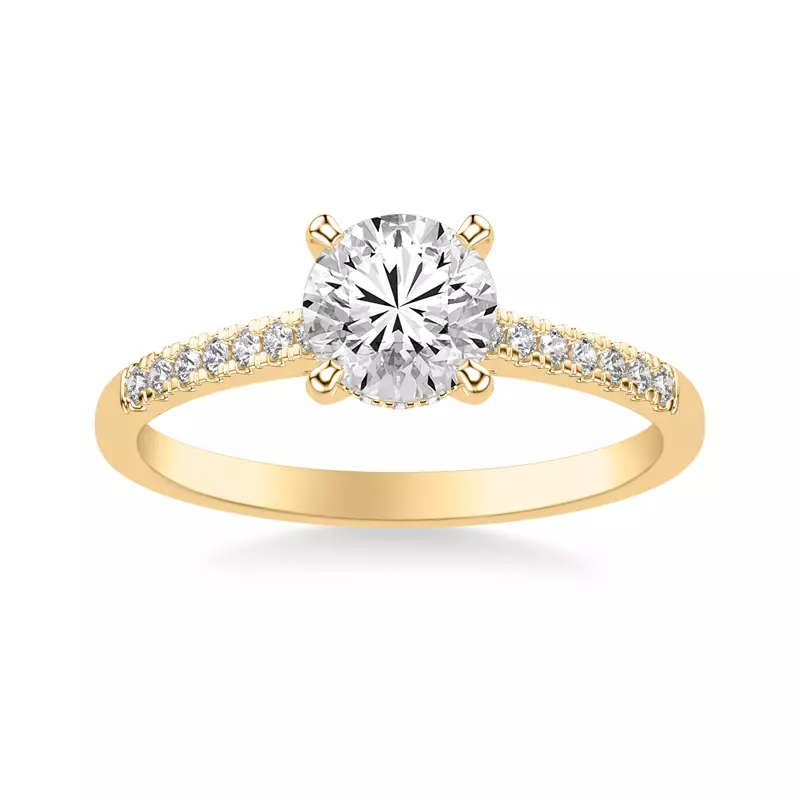18K Yellow Gold Daphne Hidden Halo Engagement Ring