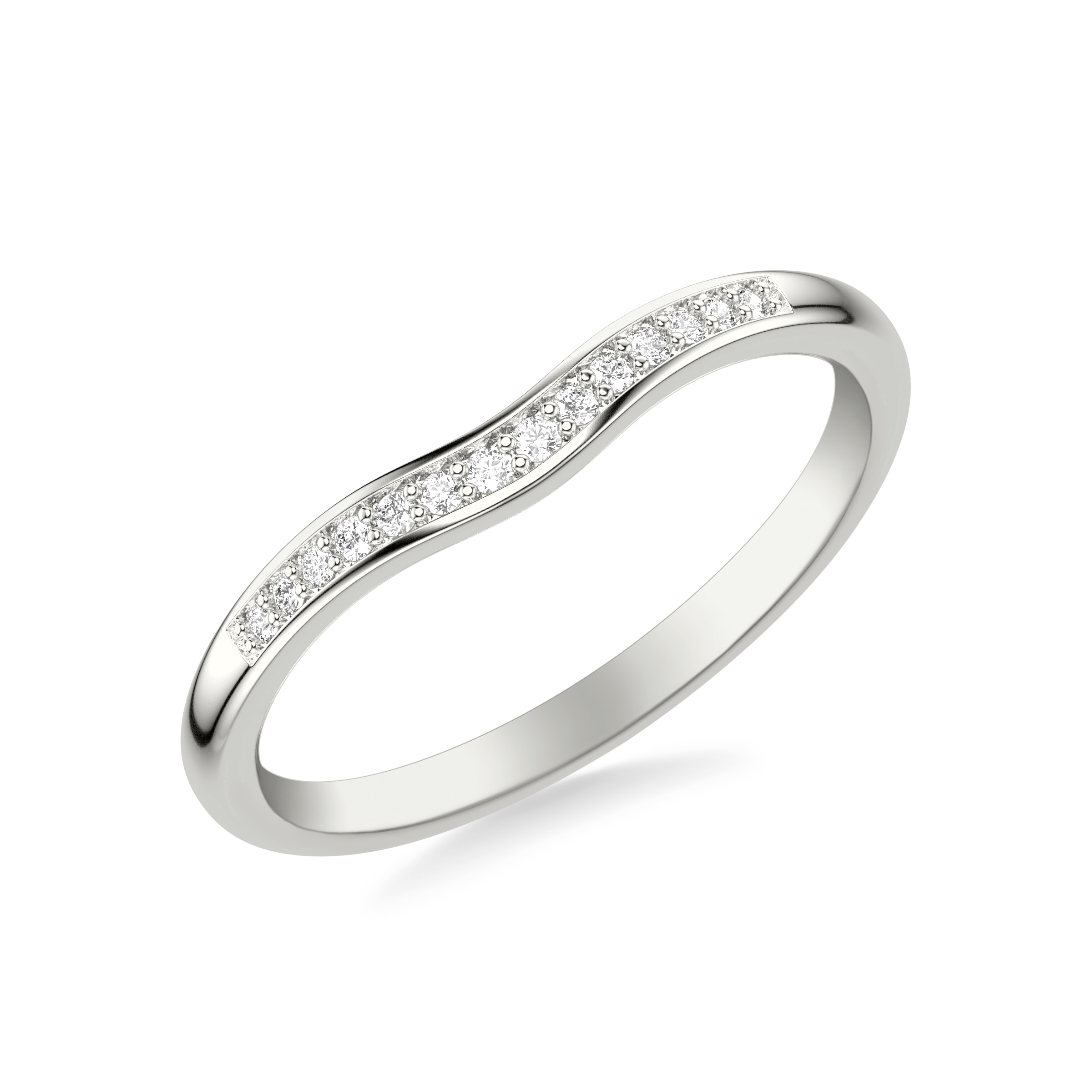 14K White Gold Zelda Contoured Diamond Band